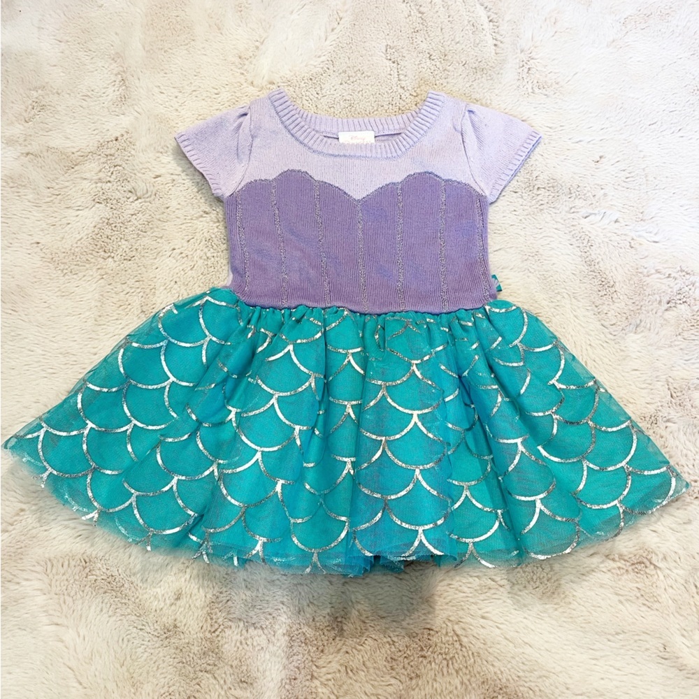 DISNEY Little Mermaid Princess Dress Purple and Green Tutu 18 Months